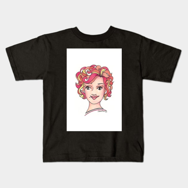 Glam Girls - Orange Kids T-Shirt by LauraCLeMaster